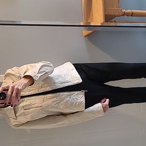 CONVICTION SPORT relaxed fit jacket 95% cotton, zip up, tan, sporty, LG